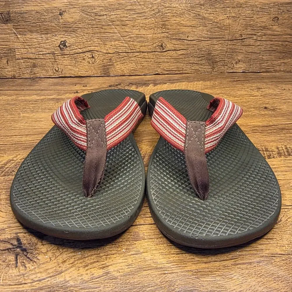 Chaco Classic Red White Woven Sandals flip flop size 10 womens